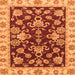 Square Oriental Orange Traditional Rug, abs3017org