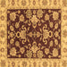 Square Machine Washable Oriental Brown Traditional Rug, wshabs3017brn