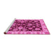 Sideview of Machine Washable Oriental Pink Traditional Rug, wshabs3017pnk