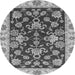 Round Oriental Gray Traditional Rug, abs3017gry