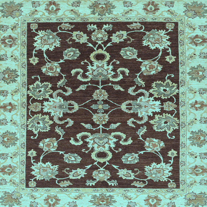 Square Oriental Light Blue Traditional Rug, abs3017lblu