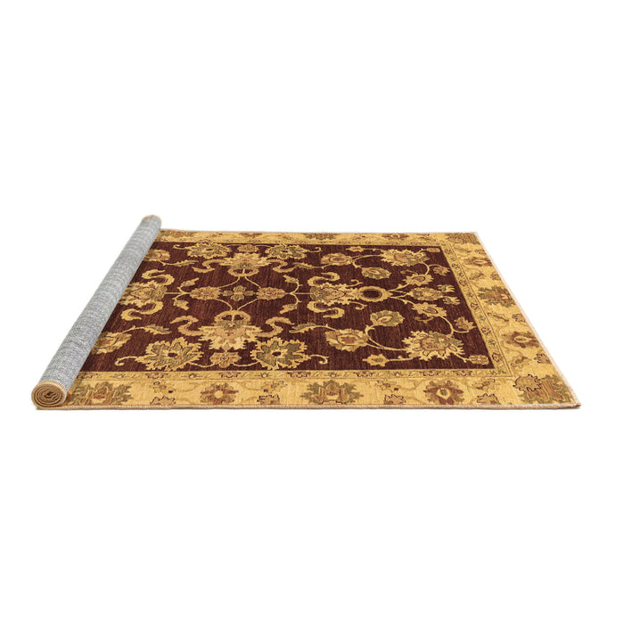 Sideview of Machine Washable Oriental Brown Traditional Rug, wshabs3017brn