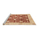 Sideview of Machine Washable Abstract Red Rug, wshabs3018