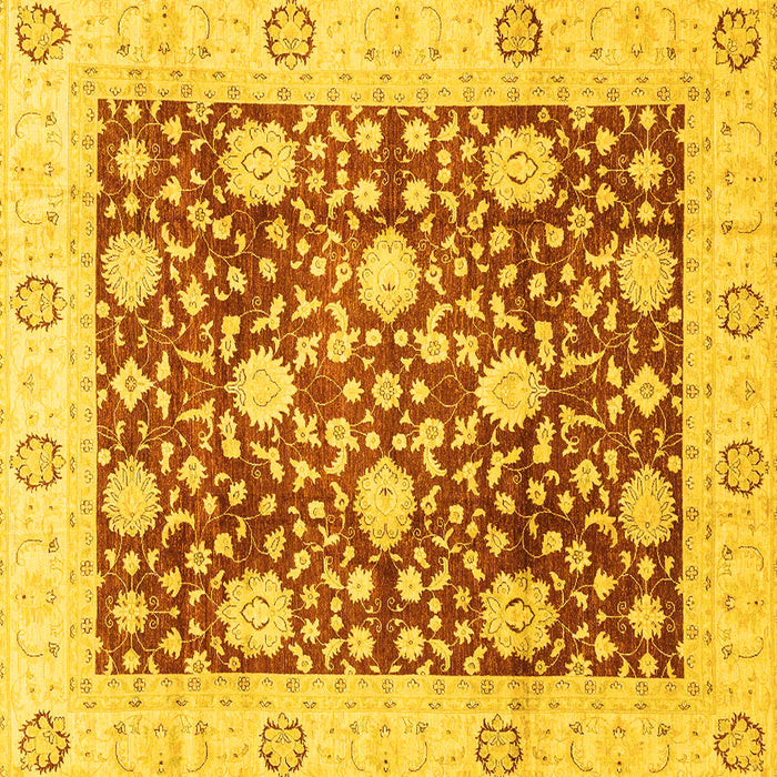 Square Oriental Yellow Traditional Rug, abs3018yw