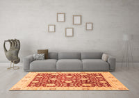 Machine Washable Oriental Orange Traditional Rug, wshabs3018org