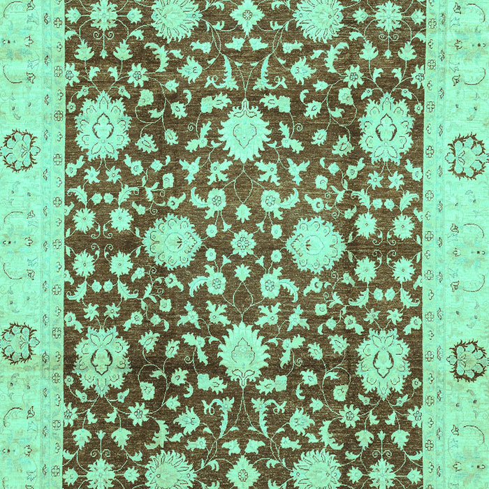 Machine Washable Oriental Turquoise Traditional Area Rugs, wshabs3018turq