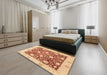 Machine Washable Abstract Red Rug in a Bedroom, wshabs3018
