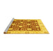 Sideview of Machine Washable Oriental Yellow Traditional Rug, wshabs3018yw