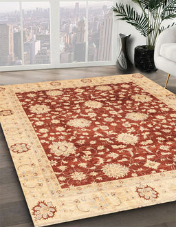 Abstract Red Oriental Rug in Family Room, abs3018