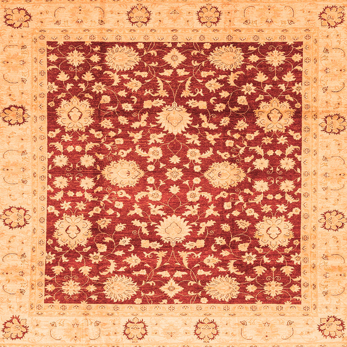 Square Oriental Orange Traditional Rug, abs3018org