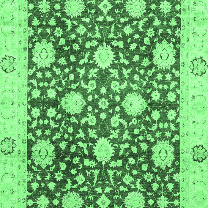 Machine Washable Oriental Emerald Green Traditional Area Rugs, wshabs3018emgrn