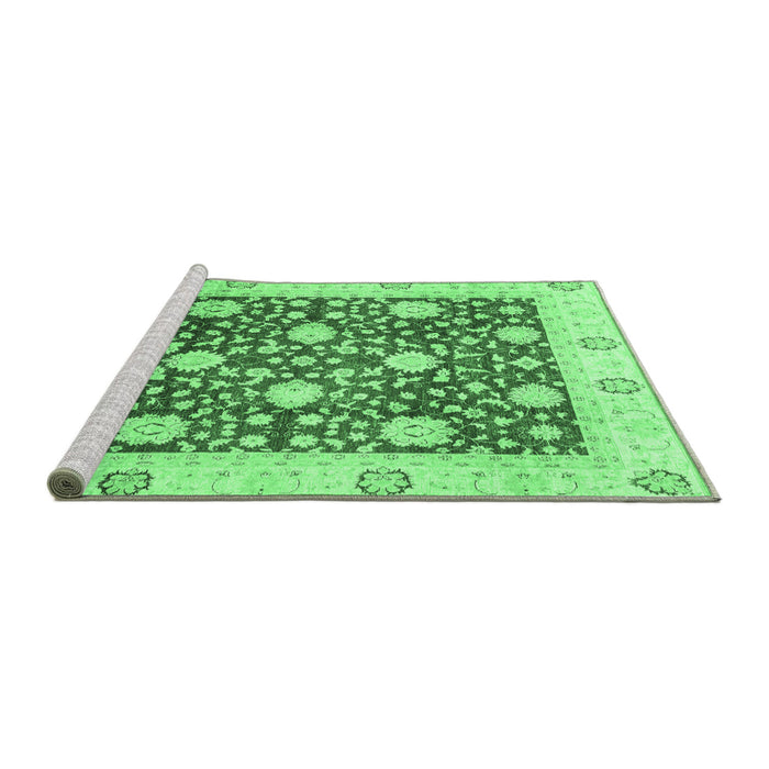 Sideview of Machine Washable Oriental Emerald Green Traditional Area Rugs, wshabs3018emgrn