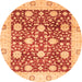 Round Oriental Orange Traditional Rug, abs3018org