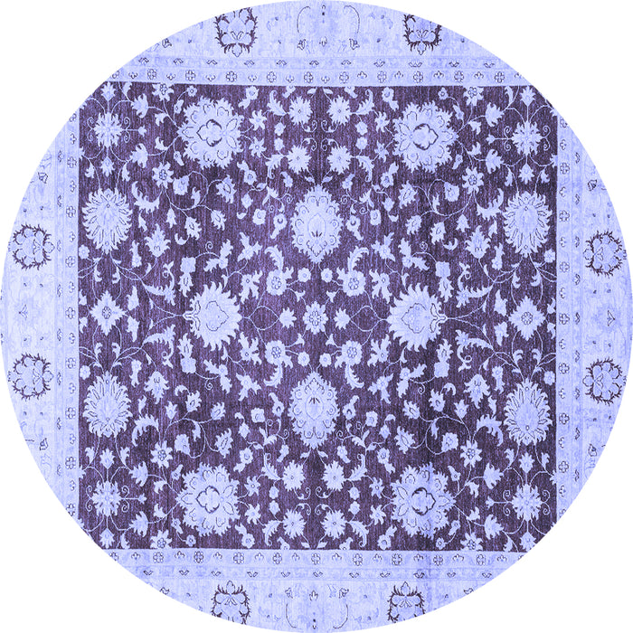Round Oriental Blue Traditional Rug, abs3018blu