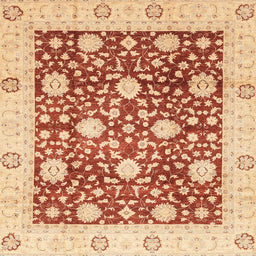 Square Machine Washable Abstract Red Rug, wshabs3018
