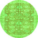 Round Abstract Green Modern Rug, abs3019grn