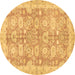 Round Abstract Brown Modern Rug, abs3019brn