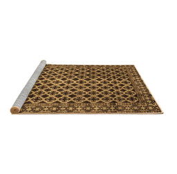 Sideview of Machine Washable Southwestern Brown Country Rug, wshabs301brn