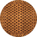 Round Southwestern Orange Country Rug, abs301org