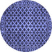 Round Southwestern Blue Country Rug, abs301blu