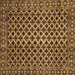 Square Machine Washable Southwestern Brown Country Rug, wshabs301brn