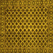 Square Machine Washable Southwestern Yellow Country Rug, wshabs301yw