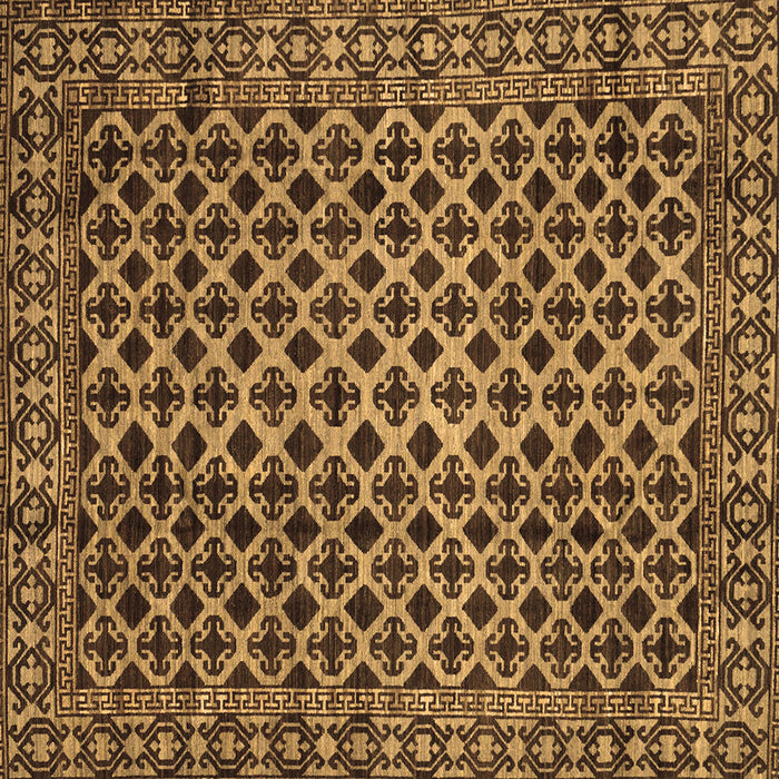 Square Southwestern Brown Country Rug, abs301brn