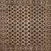 Square Abstract Bakers Brown Southwestern Rug, abs301