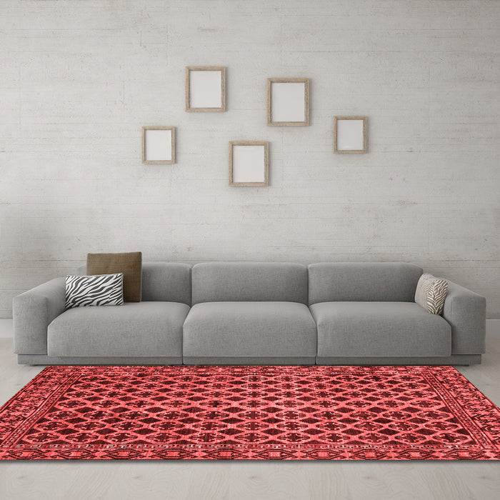 Country Red Washable Rugs