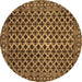 Round Southwestern Brown Country Rug, abs301brn