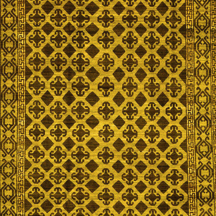 Machine Washable Southwestern Yellow Country Rug, wshabs301yw