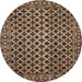 Round Machine Washable Abstract Bakers Brown Rug, wshabs301