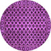 Round Machine Washable Southwestern Purple Country Area Rugs, wshabs301pur