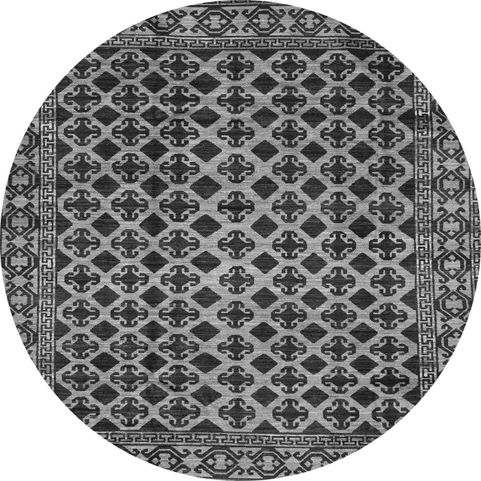 Round Southwestern Gray Country Rug, abs301gry