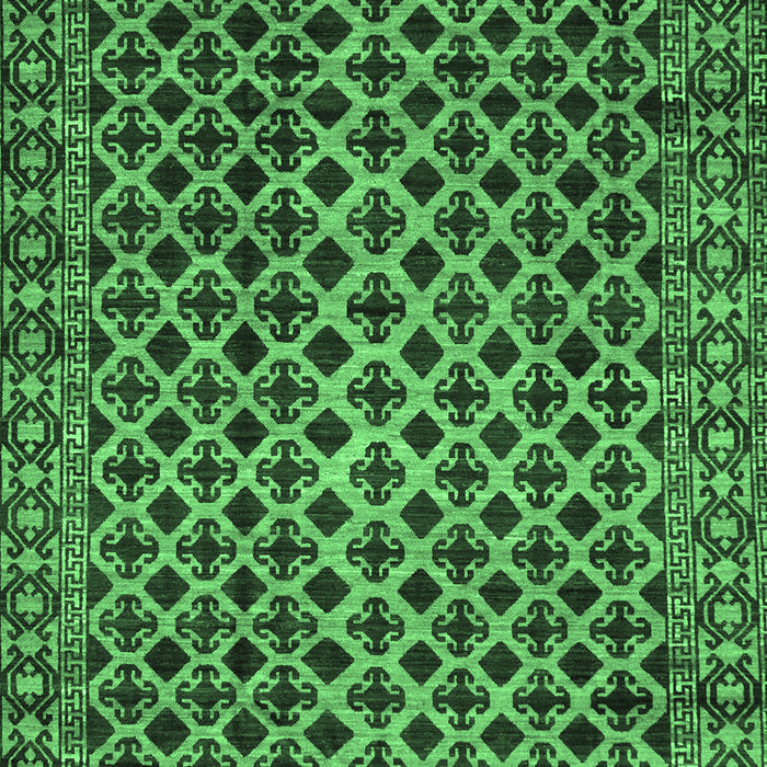 Machine Washable Southwestern Emerald Green Country Area Rugs, wshabs301emgrn