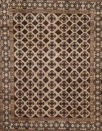 Machine Washable Abstract Bakers Brown Rug, wshabs301