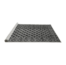 Sideview of Machine Washable Southwestern Gray Country Rug, wshabs301gry