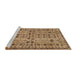 Sideview of Machine Washable Abstract Saddle Brown Rug, wshabs302