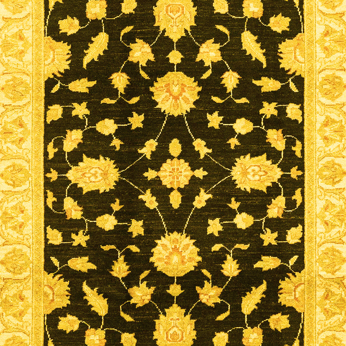 Machine Washable Oriental Yellow Traditional Rug, wshabs3020yw