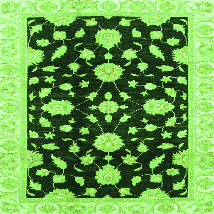 Square Machine Washable Oriental Green Traditional Area Rugs, wshabs3020grn