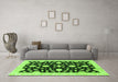 Machine Washable Oriental Green Traditional Area Rugs in a Living Room,, wshabs3020grn