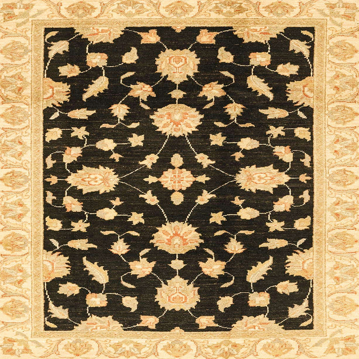 Square Machine Washable Abstract Bakers Brown Rug, wshabs3020