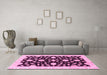 Machine Washable Oriental Pink Traditional Rug in a Living Room, wshabs3020pnk