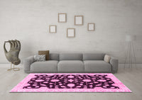 Machine Washable Oriental Pink Traditional Rug, wshabs3020pnk