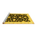 Sideview of Machine Washable Oriental Yellow Traditional Rug, wshabs3020yw