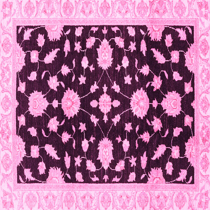Square Machine Washable Oriental Pink Traditional Rug, wshabs3020pnk