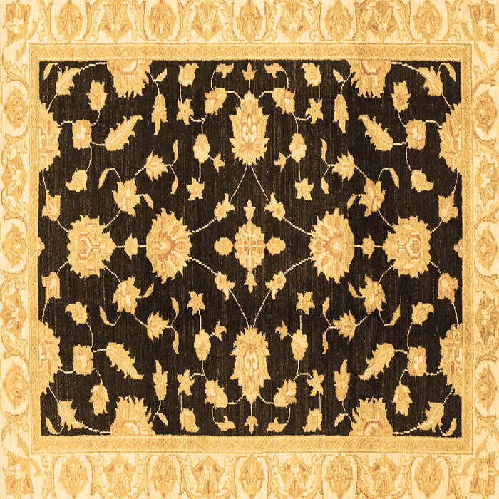 Square Machine Washable Oriental Brown Traditional Rug, wshabs3020brn