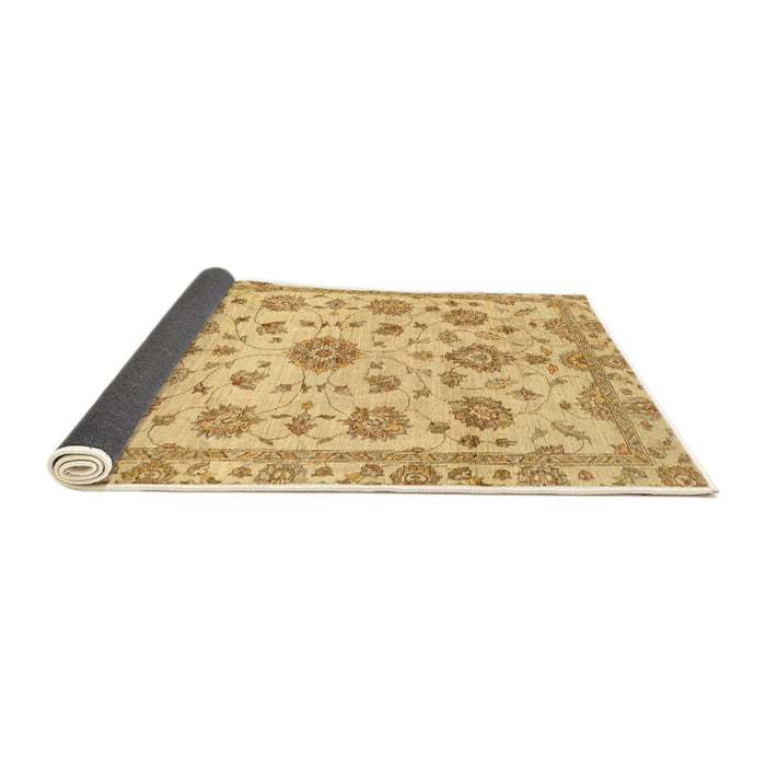 Sideview of Abstract Chrome Gold Yellow Modern Rug, abs3021