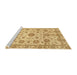 Sideview of Machine Washable Abstract Chrome Gold Yellow Rug, wshabs3021