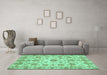 Machine Washable Abstract Turquoise Modern Area Rugs in a Living Room,, wshabs3021turq